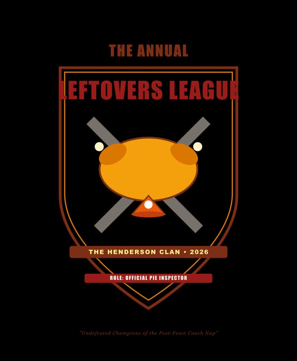 The Annual Leftovers League athletic Thanksgiving championship crest